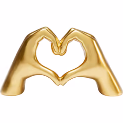 Dekoracja HEART HANDS - złoty