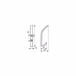 Wieszak WA02 - czerwień granatu strukturalna / wys. 120 mm GAMET