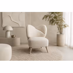 Fotel LEITH boucle - kremowy