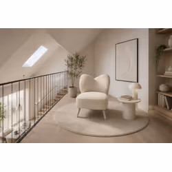 Fotel LEITH boucle - kremowy