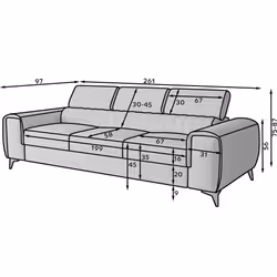 Sofa rozkładana 3-osobowa LAURENCE