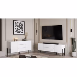 Komoda 2-drzwiowa z szufladami JUKON 26 180 cm - biały mat