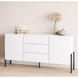 Komoda 2-drzwiowa z szufladami JUKON 26 180 cm - biały mat