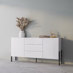 Komoda 2-drzwiowa z szufladami JUKON 26 180 cm - biały mat