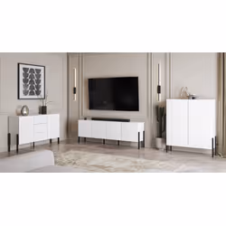 Komoda 2-drzwiowa z szufladami JUKON 43 150 cm - biały mat