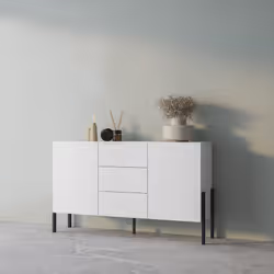 Komoda 2-drzwiowa z szufladami JUKON 43 150 cm - biały mat