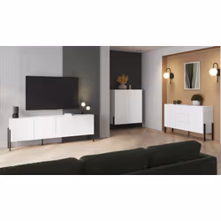 Komoda 2-drzwiowa z szufladami JUKON 43 150 cm - biały mat