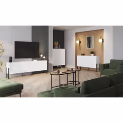 Komoda 2-drzwiowa z szufladami JUKON 43 150 cm - biały mat