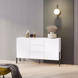 Komoda 2-drzwiowa z szufladami JUKON 43 150 cm - biały mat