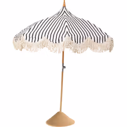 Parasol ogrodowy TEMPLE STRIPES 200 cm - biało-czarny