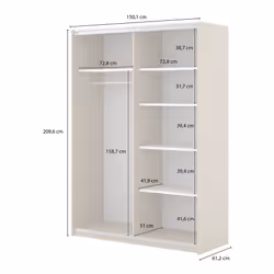 Szafa 2-drzwiowa NIVA 15 150 cm - jasny beż