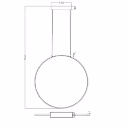 Lampa wisząca RASCAL 60 cm PEN4105-60BK - czarny