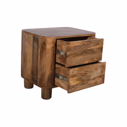 Szafka nocna drewniana z szufladami RIMINI RM-09-CR - mango caramel