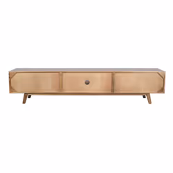 Szafka RTV drewniana z dwiema szufladami STOCKHOLM ST-01-CR 210 cm - mango caramel