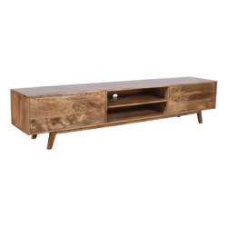 Szafka RTV drewniana z dwiema szufladami STOCKHOLM ST-01-CR 210 cm - mango caramel