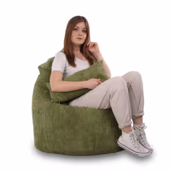 Fotel z poduszką YOKO Sztruks SZ20 - zielony