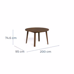 Stół okrągły rozkładany A-LINE 120/220x120 - dąb wędzony