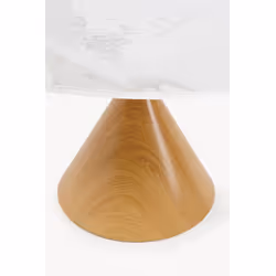 Stół okrągły CONO CERAMIC OakØ12 0cm - biały/dąb