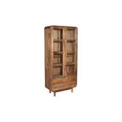 Witryna drewniana 2-drzwiowa z szufladami BARCELONA BC-07-CR - mango caramel