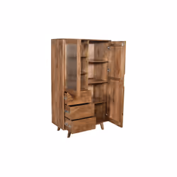 Witryna drewniana 2-drzwiowa STOCKHOLM ST-17-CR - mango caramel