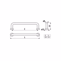 Uchwyt meblowy US18 - czarny super mat / rozstaw 320 mm GAMET