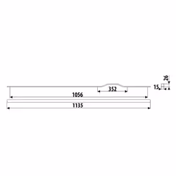 Uchwyt meblowy UA131 - szary kubanit / rozstaw 352/1056 mm GAMET