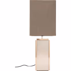 Lampa stołowa CUBE 60 cm - brązowy/lustrzany