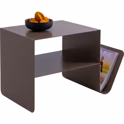 Stolik metalowy z gazetnikiem LOUNGE NEWS 65x37 - taupe