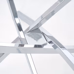 Stół okrągły szklany RAYMOND 100 cm - transparentny/srebrny