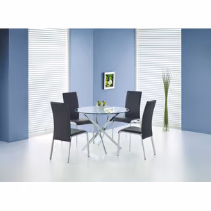 Stół okrągły szklany RAYMOND 100 cm - transparentny/srebrny