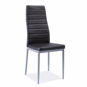 Krzesło tapicerowane H-261 bis ekoskóra - aluminium/czarny
