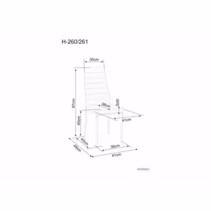 Krzesło tapicerowane H-261 bis ekoskóra - aluminium/czarny