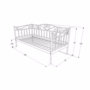 Łóżko metalowe BIRMA 90x200 - biały
