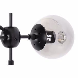 Lampa wisząca PLANETARIO 10 - czarny/klosze dymione