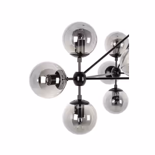 Lampa wisząca PLANETARIO 10 - czarny/klosze dymione