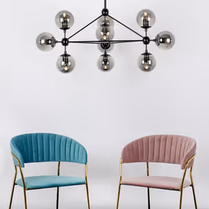 Lampa wisząca PLANETARIO 10 - czarny/klosze dymione