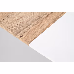 Stół rozkładany CALIBER 160x90 - biały mat/dąb san remo