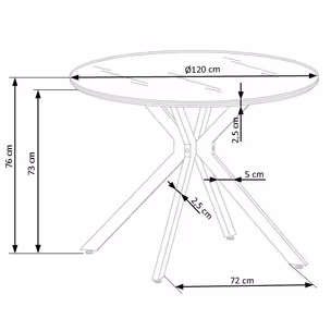 Stół okrągły AVELAR 120 cm - czarny