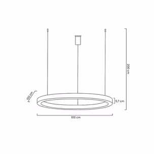 Lampa wisząca RING 100 LED - srebrny