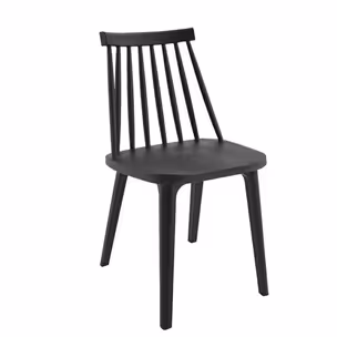 Krzesło z tworzywa RIBS BLACK - czarny mat
