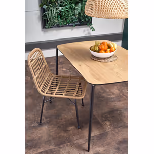 Krzesło rattanowe K401 - czarny/naturalny