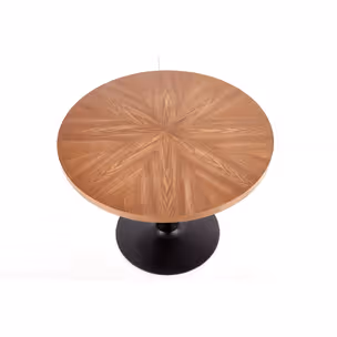 Stół okrągły CARMELO 100 cm - orzech/czarny