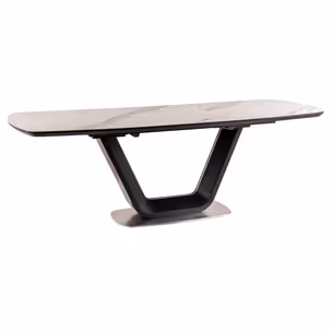 Stół rozkładany ARMANI CERAMIC 160x90 - biały/czarny