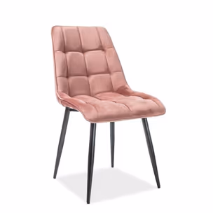 Krzesło welurowe pikowane CHIC Velvet - róż antyczny Bluvel 52
