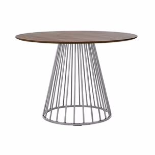 Stół okrągły GLAM WALNUT 110 - fornir orzechowy/chrom