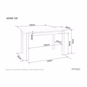 Stół ADAM 120x68 - biały mat