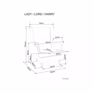 Fotel LORD Velvet - beżowy Bluvel 28