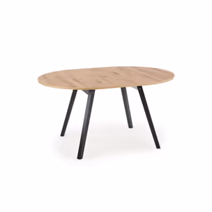 Stół okrągły rozkładany RUBEN 102 cm - dąb artisan/czarny