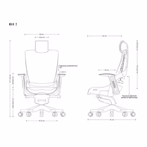 Fotel obrotowy WAU 2 elastomer - szary/biały