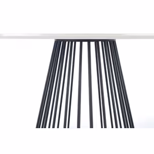Stół okrągły BRODWAY 110 cm - biały marmur/czarny